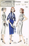 1950s Original Vintage Butterick Pattern 8024 Uncut Misses Skirt & Blouse Sz 36B