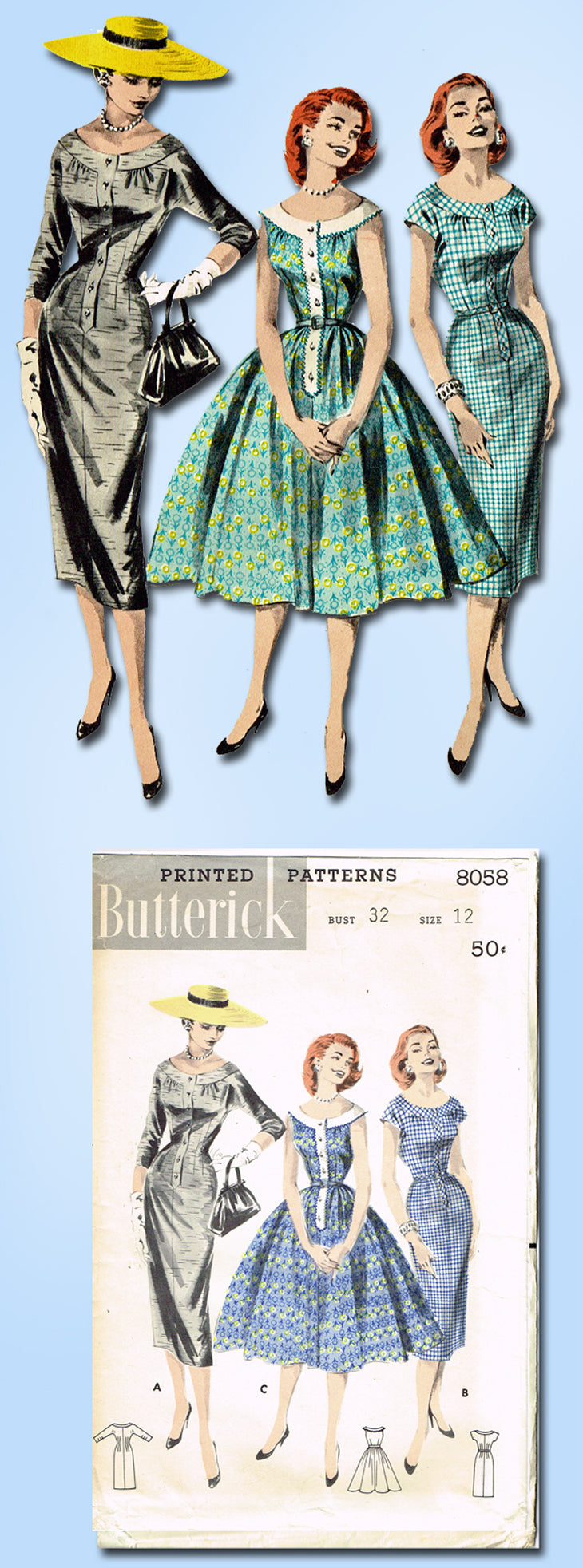 1950s Original Vintage Butterick Pattern 8318 Uncut Misses Suit 32 B –  Vintage4me2