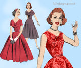 Butterick 8115: 1950s Stunning Misses Cocktail Dress 32 B Vintage Sewing Pattern