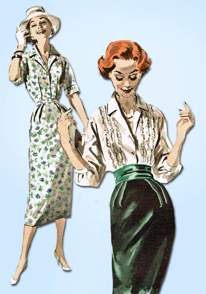 1950s Vintage Butterick Sewing Pattern 8237 Uncut Misses Skirt Blouse Sz 31.5 B