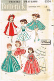 1950s Vintage Butterick Sewing Pattern 8354 18in High Heel Revlon Doll Clothes vintage4me2