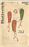 1950s Vintage Butterick Sewing Pattern 8682 Easy Misses Pencil Skirt Sz 24.5 W