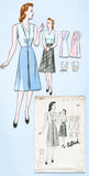 1930s Vintage Butterick Sewing Pattern 8905 WWII Misses Skirt w Underbody Sz 14