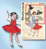 1950s Vintage Butterick Sewing Pattern 9164 Toddler Girls Set of Jumpers Size 4 - Vintage4me2