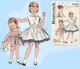 1950s Vintage Butterick Seawing Pattern 9424 Uncut Toddler Girls Sun Dress Sz 2