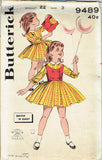 1960s Vintage Butterick Sewing Pattern 9489 Easy Toddler Girls Dress & Vest Sz 4