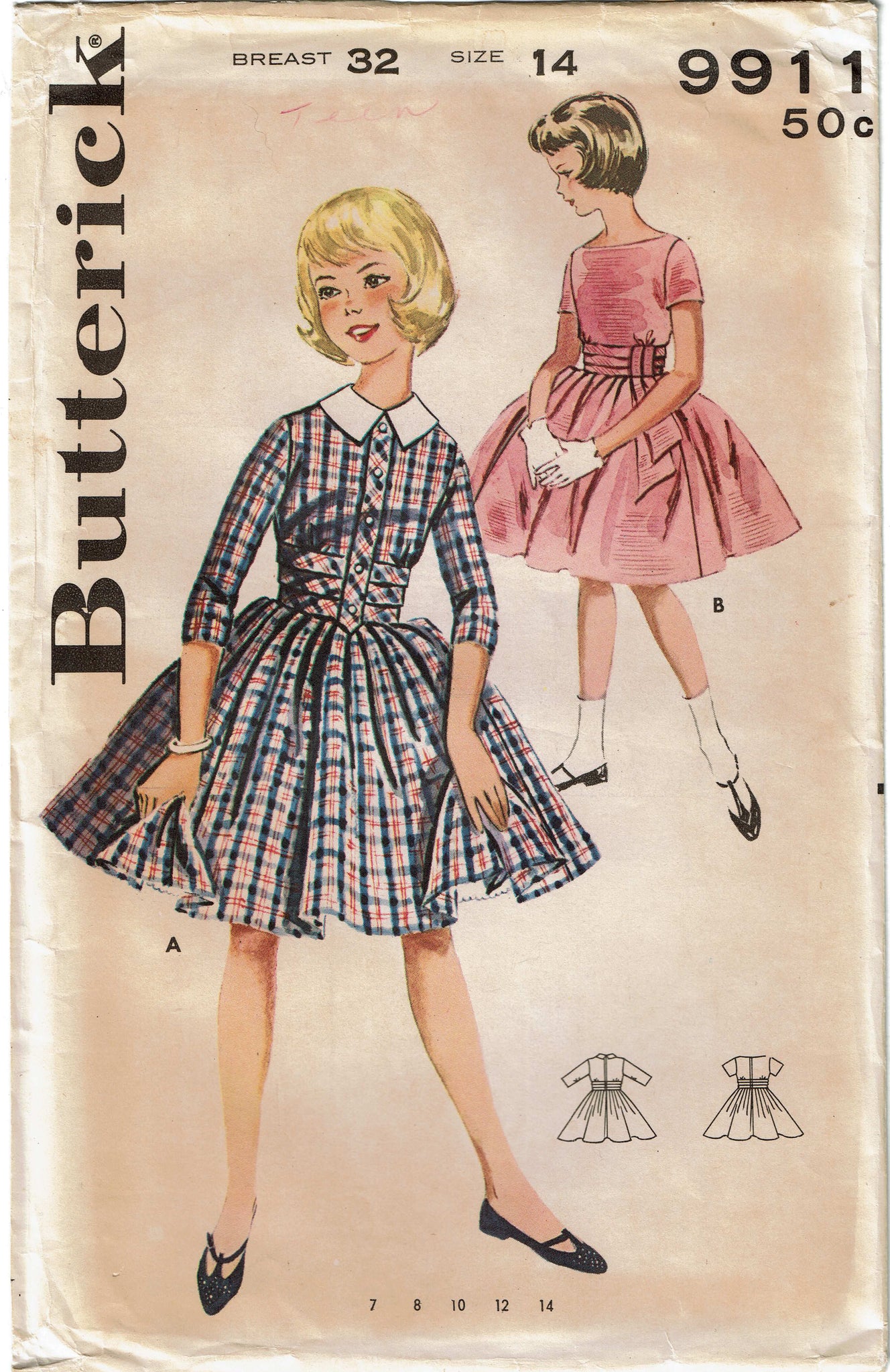 Butterick 3168 1960s Girls Dance Costume Pattern Ballerina Tap