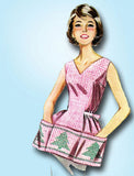 Butterick 9982: 1960s Misses Gingham Cross Stitch Apron SM Vintage Sewing Pattern