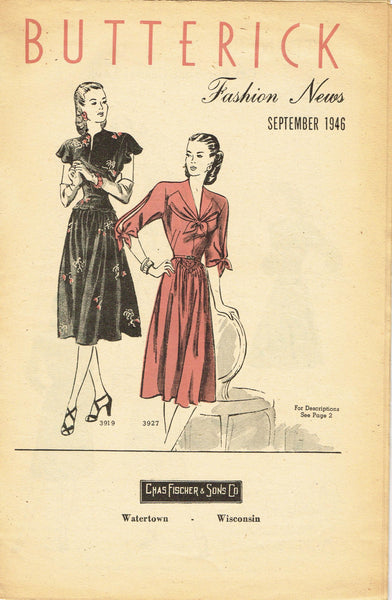 Digital Download Advance Fashion News May 1942 Sewing Pattern