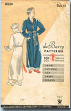 1930s Vintage Du Barry Sewing Pattern 1033 Little Boys Depression Era Robe Sz 12 - Vintage4me2