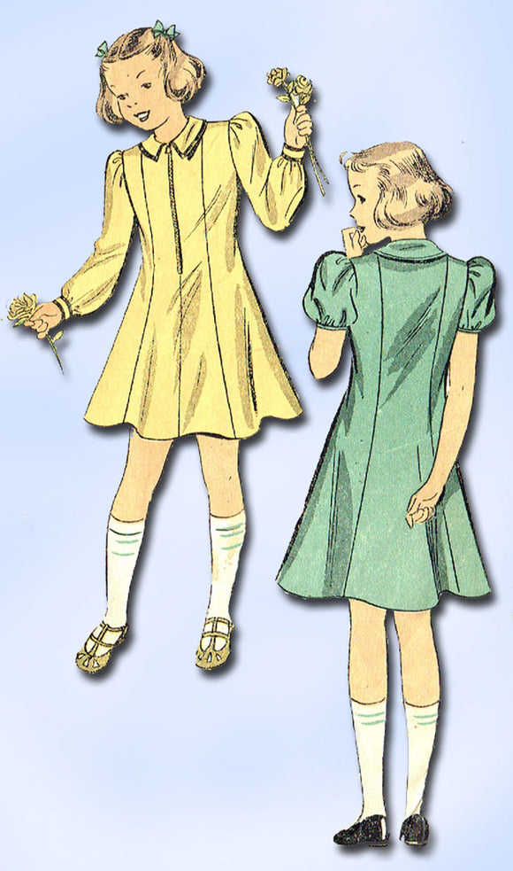 1930s Vintage Du Barry Sewing Pattern 1798 Little Girls Princess Dress Size 12 - Vintage4me2