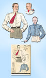 1930s Vintage Du Barry Sewing Pattern 2349 Men's Dress Shirt Size 14 34 Chest - Vintage4me2