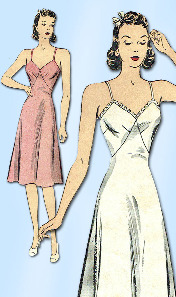 1940s Vintage Du Barry Sewing Pattern 2535 Stunning WWII Misses Bias Cut Slip 32 - Vintage4me2