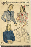 1940s Vintage Du Barry Sewing Pattern 2709 WWII Misses Bedjacket Size 38 40 Bust - Vintage4me2