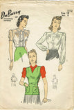 1940s Vintage Du Barry Sewing Pattern 5172 Uncut WWII Misses Blouse & Vest 36 B