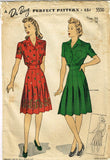 1940s Vintage Du Barry Sewing Pattern 5550 FF WWII Misses Shirtwaist Dress 32B - Vintage4me2