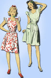 1940s Vintage Du Barry Sewing Pattern 5861 Easy Girls WWII Sun Dress Size 10 - Vintage4me2