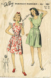 1940s Vintage Du Barry Sewing Pattern 5861 Easy Girls WWII Sun Dress Size 10 - Vintage4me2