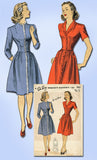 1940s Vintage Du Barry Sewing Pattern 5950 Easy WWII Misses Dress Size 12 30 B - Vintage4me2