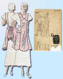 1930s Original Vintage Du Barry Pattern 758 Misses Farm Kitchen Apron Sz 36-38 B