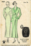 1930s Vintage Du Barry Sewing Pattern 908 Misses Bathrobe or Housecoat Size 16 - Vintage4me2