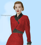 Hollywood 100T: 1940s Misses Designer Bolero Suit Sz 38 B Vintage Sewing Pattern