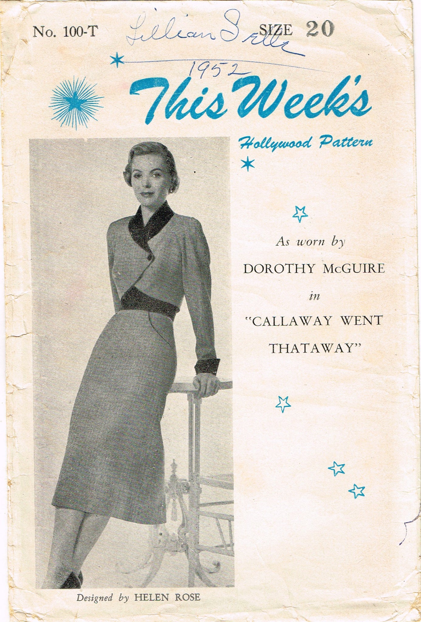 Hollywood 100T: 1940s Misses Bolero Suit Sz 38B Vintage Sewing