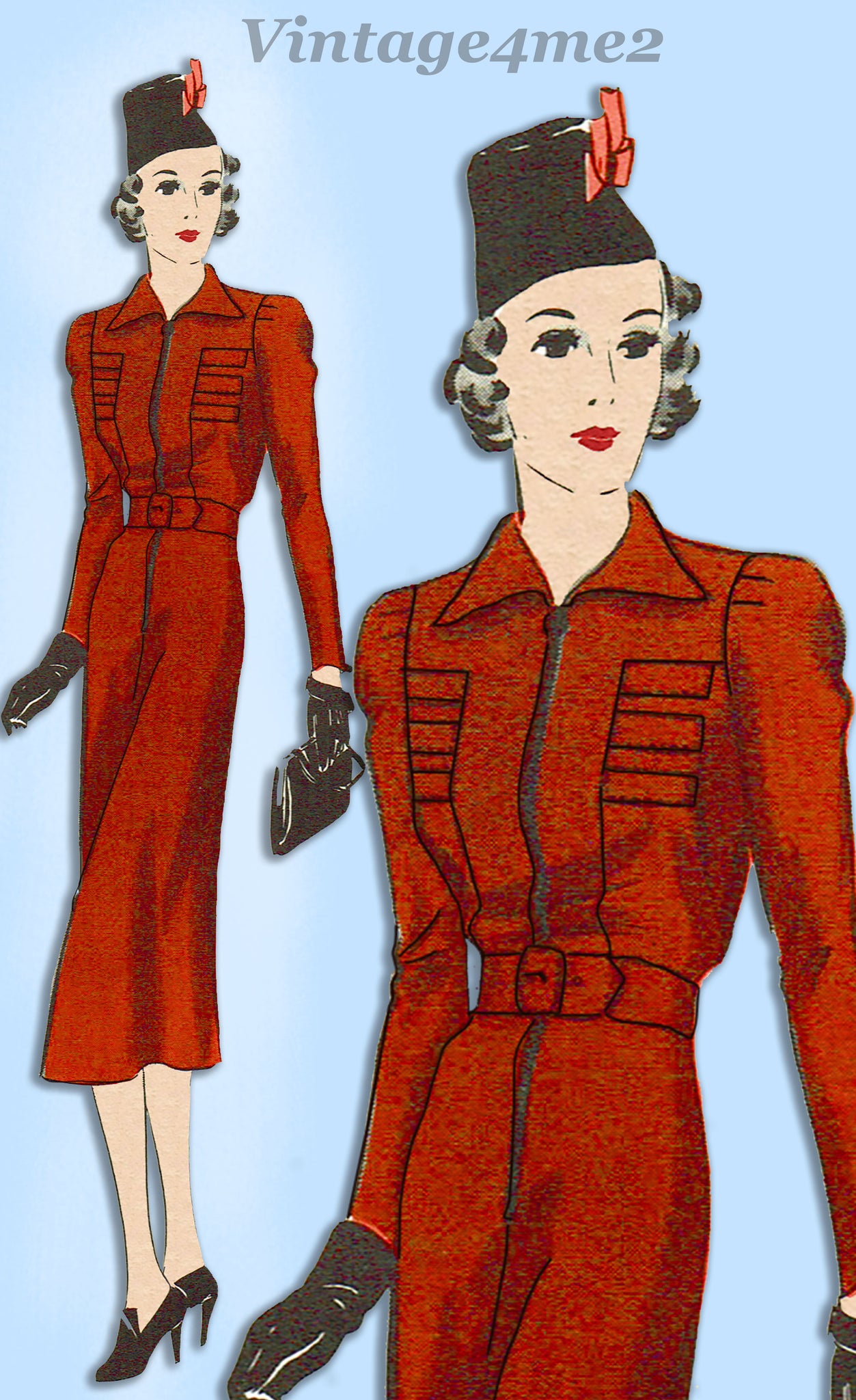 Hollywood 1698 1940s Vintage Dress Sewing Pattern – WeSewRetro