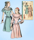 1940s Vintage Hollywood Sewing Pattern 1798 Uncut Misses WWII Dress Sz 32 Bust