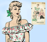 Hollywood 1997: 1940s Petite Misses Peasant Blouse Sz 28B Vintage Sewing Pattern - Vintage4me2