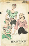 Hollywood 1997: 1940s Petite Misses Peasant Blouse Sz 28B Vintage Sewing Pattern - Vintage4me2