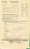 1940s Vintage Hollywood Startlet Sewing Pattern Uncut Misses WWII Dress Sz 32 B - Vintage4me2