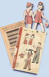 1940s Vintage Hollywood Pattern 882 Toddlers Overalls w Crochet Shirt & Cap Sz 4