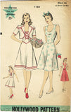 1940s Vintage Hollywood Sewing Pattern 1134 Misses Sun Dress & Jacket Sz 14 32B - Vintage4me2