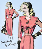 Homemaker 501: 1940s Stunning Misses Street Dress Sz 32 B Vintage Sewing Pattern