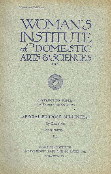 1910s Mary Brooks Picken Woman's Institute Book 113 Special Purpose Millinery