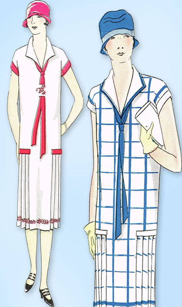 1920s Vintage Ladies Home Journal Sewing Pattern 5014 Uncut Flapper Dress Sz 36B