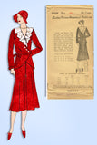 1930s Ladies Home Journal Sewing Pattern 6439 Uncut Misses Suit Size 38 Bust