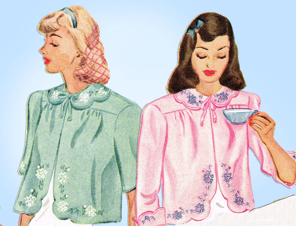 McCall 1159: 1940s WWII Misses Bedjacket Sz Med Original Vintage Sewing Pattern - Vintage4me2