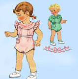 McCall 1393: 1940s Sweet Embroidered Baby Romper Sz 6mos Vintage Sewing Pattern