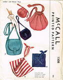 1950s Vintage McCalls Sewing Pattern 1508 Uncut Misses Set of Purses & Handbags