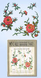 1920s Vintage McCall Embroidery Transfer 1632 Moss Rose Spanish Stole Trims FF