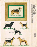 1950s Vintage McCall Embroidery Transfer 1719 Uncut X-Stitch Dog Show Pictures