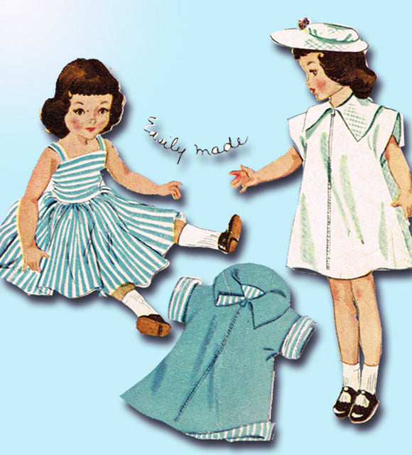 1950s Original Vintage McCalls Pattern 1728 Cute 14in Betsy McCall Doll Clothes