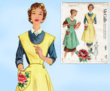 McCall's 1804: 1950s Charming Misses Apron Sz 42-44 Bust Vintage Sewing Pattern