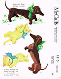 McCall's 1810: 1950s Uncut Nosey Stuffed Dachshund Dog Vintage Sewing Pattern