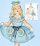 1950s VTG McCalls Sewing Pattern 1875 Toddler Girls Embroidered Party Dress Sz 4 - Vintage4me2