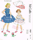 1950s Vintage McCall's Sewing Pattern 1927 Cute Girls Sun Dress & Petticoat Sz 8 - Vintage4me2