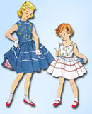 1950s Vintage McCall's Sewing Pattern 1927 Cute Girls Sun Dress & Petticoat Sz 8 - Vintage4me2