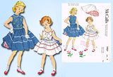 1950s Vintage McCall's Sewing Pattern 1927 Cute Girls Sun Dress & Petticoat Sz 8 - Vintage4me2